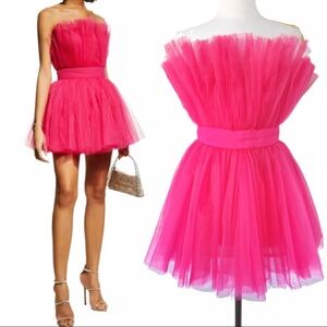 New! Bronx And Banco Anna Tulle Mini Dress Pink 45618